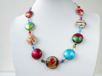 Artistic Disc Venetian Bead Necklace