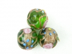 Vintage Lime Green 14mm Fiorato Beads