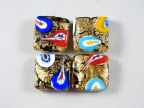 Square 20 x 20 mm Klimt Beads with White