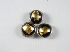 17mm Black Lentil with Abstract Gold Foil