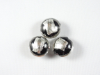 17mm Black Lentil with Abstract Silver Foil